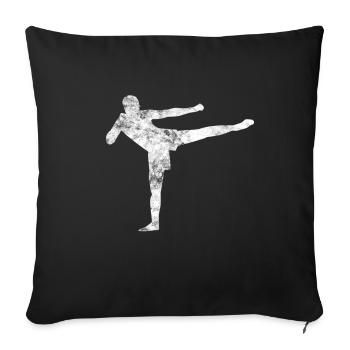 Kampfsport Evolution lustig Kickboxing Boxen - Sofakissenbezug 45 x 45 cm - Schwarz - Vorne