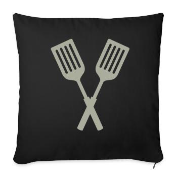 Spatule Cross Idée cadeau - Housse de coussin décorative 45 x 45 cm - noir - Devant
