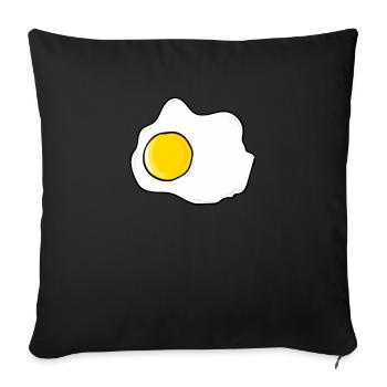 Spiegelei - Eier - Sofakissenbezug 45 x 45 cm - Schwarz - Vorne