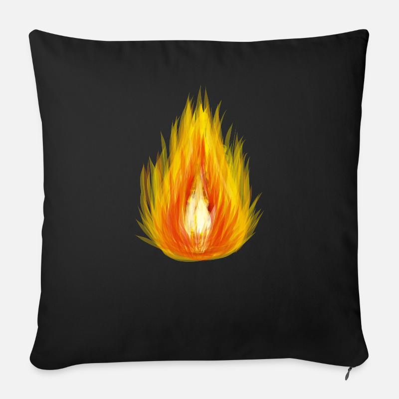 feu - Housse de coussin décorative 45 x 45 cm - noir
