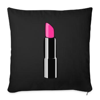 rouge à lèvres - Housse de coussin décorative 45 x 45 cm - noir - Devant