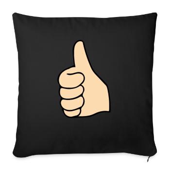 Pouces en l’air - Housse de coussin décorative 45 x 45 cm - noir - Devant