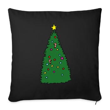 Tannenbaum - Sofakissenbezug 45 x 45 cm - Schwarz - Vorne
