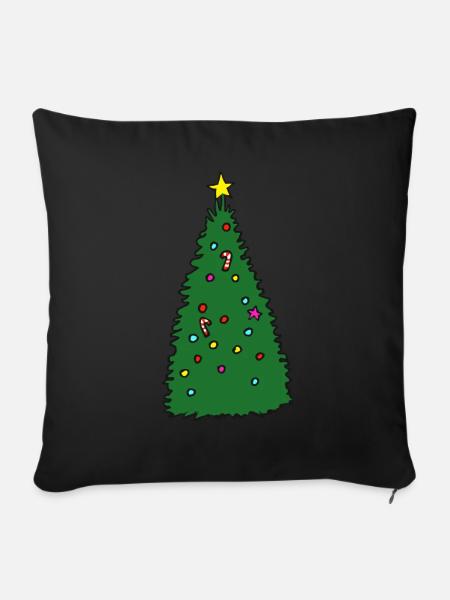 Tannenbaum - Sofakissenbezug 45 x 45 cm - Schwarz