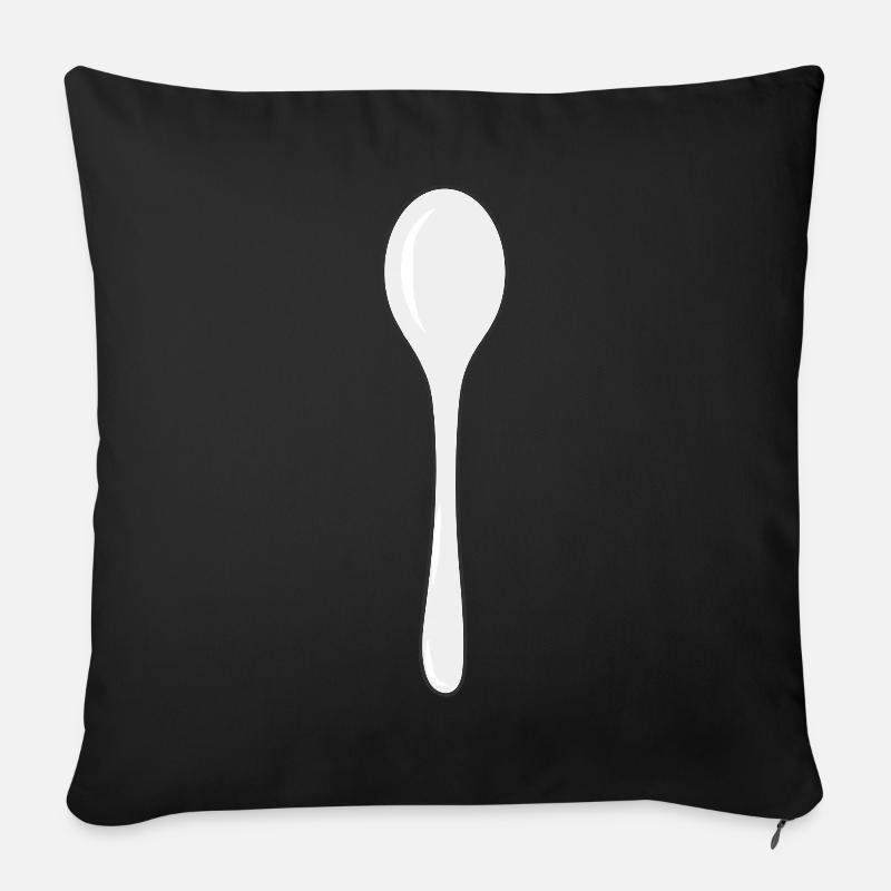 Löffel - Sofakissenbezug 45 x 45 cm - Schwarz