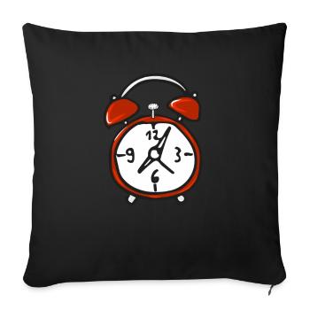 Wecker - Uhr - Sofakissenbezug 45 x 45 cm - Schwarz - Vorne
