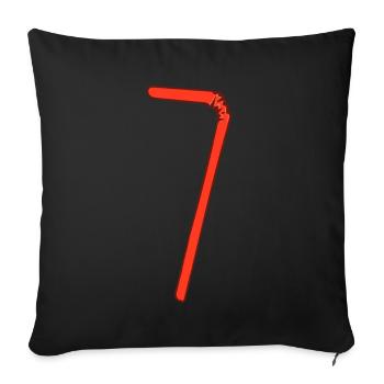 Straw - Sofa pillowcase 17,3'' x 17,3'' (45 x 45 cm) - black - Front