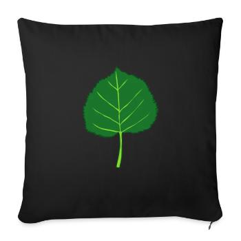 Linde - Baum - Blatt - Sofakissenbezug 45 x 45 cm - Schwarz - Vorne