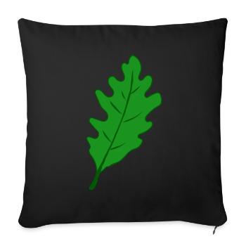 Eiche - Eichenblatt - Sofakissenbezug 45 x 45 cm - Schwarz - Vorne