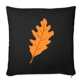 Eiche - Blatt - Herbst - Sofakissenbezug 45 x 45 cm - Schwarz - Vorne