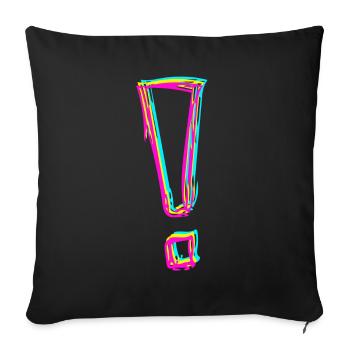 Points d’exclamation - Dessin-trait - Housse de coussin décorative 45 x 45 cm - noir - Devant