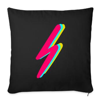 lightning - Sofa pillowcase 17,3'' x 17,3'' (45 x 45 cm) - black - Front
