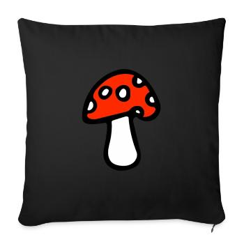 mushroom - Sofa pillowcase 17,3'' x 17,3'' (45 x 45 cm) - black - Front