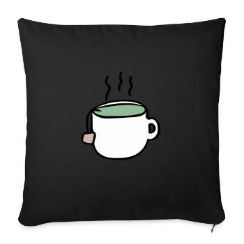 Tee - Sofakissenbezug 45 x 45 cm - Schwarz - Vorne