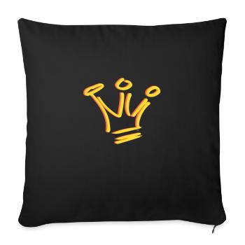 Couronne - Housse de coussin décorative 45 x 45 cm - noir - Devant