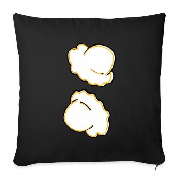 Maïs soufflé - Housse de coussin décorative 45 x 45 cm - noir - Devant