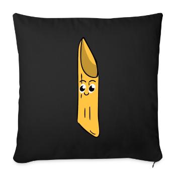 Nouilles - humour - Housse de coussin décorative 45 x 45 cm - noir - Devant