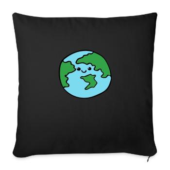 Welt - Sofakissenbezug 45 x 45 cm - Schwarz - Vorne
