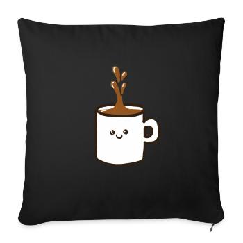 Cup of cocoa - Sofa pillowcase 17,3'' x 17,3'' (45 x 45 cm) - black - Front