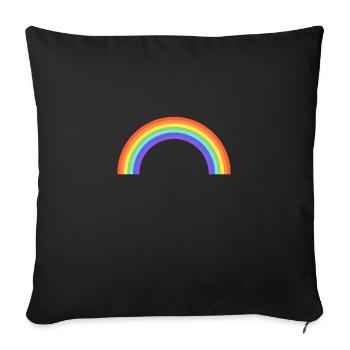 Regenbogen - Sofakissenbezug 45 x 45 cm - Schwarz - Vorne