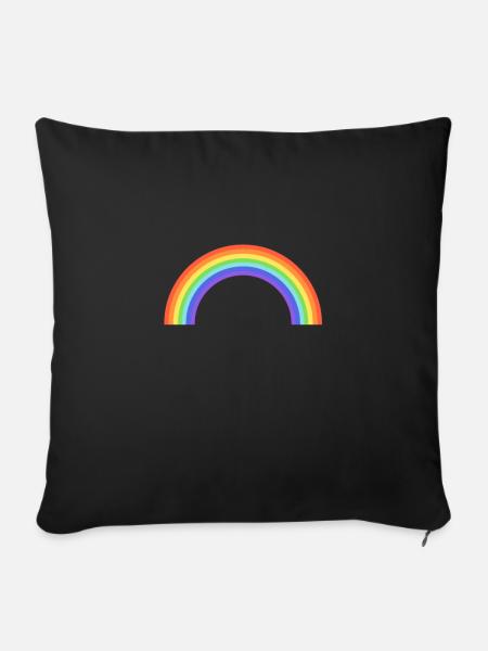 Regenbogen - Sofakissenbezug 45 x 45 cm - Schwarz