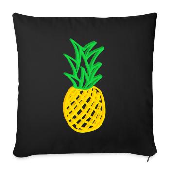 pineapple - Sofa pillowcase 17,3'' x 17,3'' (45 x 45 cm) - black - Front
