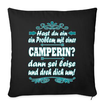 Campen - Sofakissenbezug 45 x 45 cm - Schwarz - Vorne