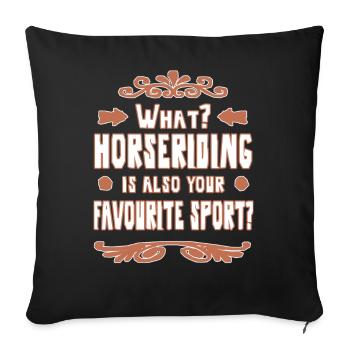 Reiten Reitsport Pferd Geschenk Mädchen - Sofakissenbezug 45 x 45 cm - Schwarz - Vorne