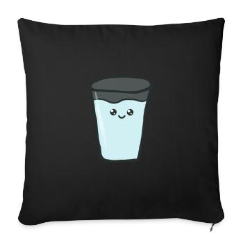 Eau - verre - cadeau - Housse de coussin décorative 45 x 45 cm - noir - Devant