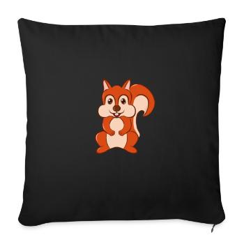 écureuil - Housse de coussin décorative 45 x 45 cm - noir - Devant