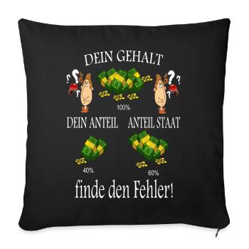 Finde den Fehler ! - Sofakissenbezug 45 x 45 cm - Schwarz - Vorne