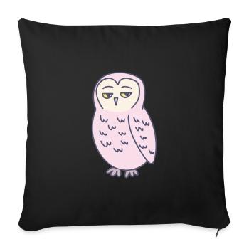 Owl Annoyed Funny - Sofa pillowcase 17,3'' x 17,3'' (45 x 45 cm) - black - Front