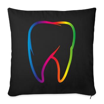 dent de l’arc-en-ciel coloré - Housse de coussin décorative 45 x 45 cm - noir - Devant