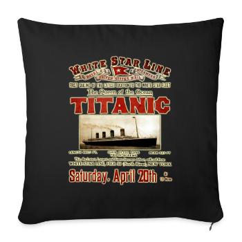 TITANIC VINTAGE CREATION Louis RUNEMBERG © Adagp - Housse de coussin décorative 45 x 45 cm - noir - Devant