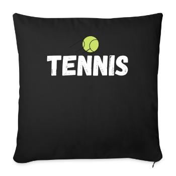 tennis / Tennis / Tennis / Tennis / Tennis jouer - Housse de coussin décorative 45 x 45 cm - noir - Devant