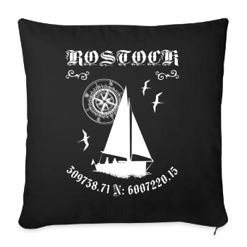 Rostock - Sofakissenbezug 45 x 45 cm - Schwarz - Vorne
