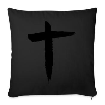 Cross - Sofa pillowcase 17,3'' x 17,3'' (45 x 45 cm) - black - Front