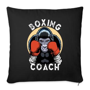 Coach de Boxe - Gorille Boxeur - Housse de coussin décorative 45 x 45 cm - noir - Devant