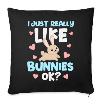 Rabbit Rabbit - Sofa pillowcase 17,3'' x 17,3'' (45 x 45 cm) - black - Front