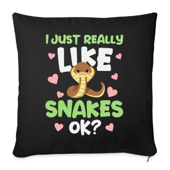 Snake snakes - Sofa pillowcase 17,3'' x 17,3'' (45 x 45 cm) - black - Front