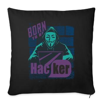 Hacker - Sofa pillowcase 17,3'' x 17,3'' (45 x 45 cm) - black - Front