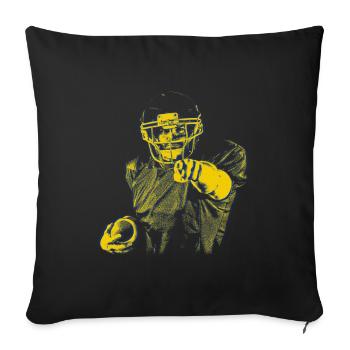 Yellow Blue Football Star Index Finger - Sofa pillowcase 17,3'' x 17,3'' (45 x 45 cm) - black - Front