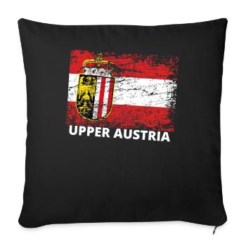 Oberösterreich - Österreich Upper Austria / Linz - Sofa pillowcase 17,3'' x 17,3'' (45 x 45 cm) - black - Front