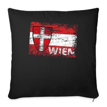 WIEN Vienna / Österreich / Wiener / Wien ist ... - Sofakissenbezug 45 x 45 cm - Schwarz - Vorne
