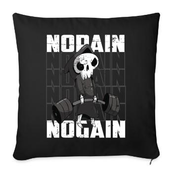 Body Building Skeleton - Sofa pillowcase 17,3'' x 17,3'' (45 x 45 cm) - black - Front