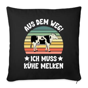 Kuh Kühe - Sofakissenbezug 45 x 45 cm - Schwarz - Vorne