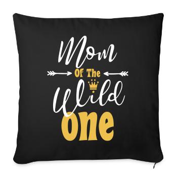 Maman De La Sauvage Un drôle 1er anniversaire Première chose - Housse de coussin décorative 45 x 45 cm - noir - Devant
