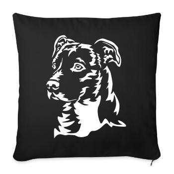 Tête de Staffordshire Terrier américain « Black Edition » - Housse de coussin décorative 45 x 45 cm - noir - Devant