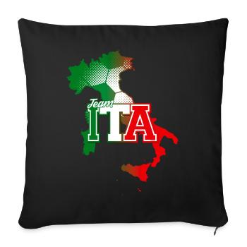 Team ITA Map Italy with Ball Pattern - Sofa pillowcase 17,3'' x 17,3'' (45 x 45 cm) - black - Front