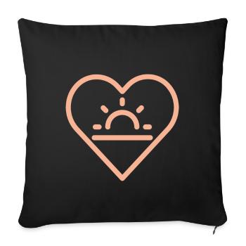 Sun in the heart - Sofa pillowcase 17,3'' x 17,3'' (45 x 45 cm) - black - Front